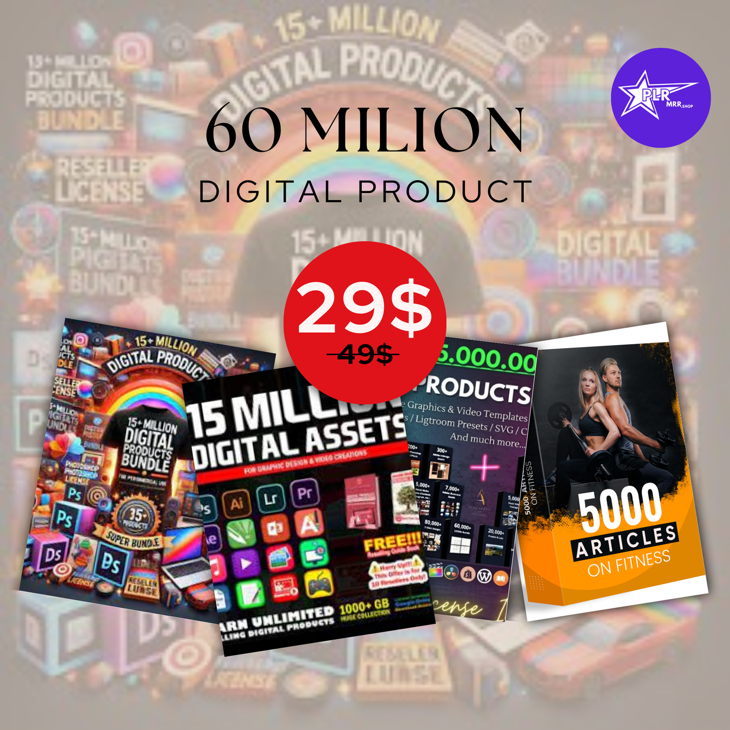 60 Million Digital Products W/Resell Rights - Mega Bundle (eBooks + Courses + Templates + Planner ,& More)