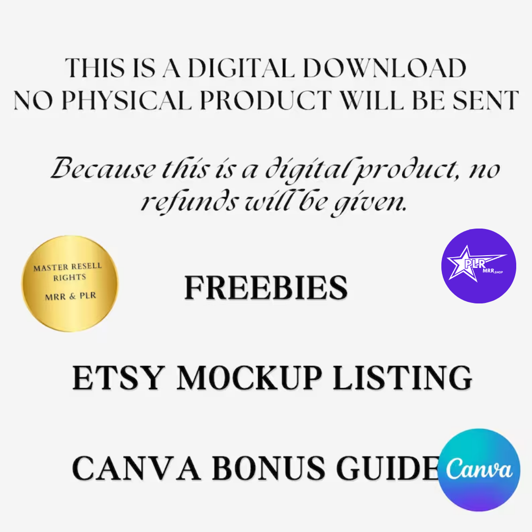 500 Digital Product Ideas For Passive Income, Master Resell Rights, Done for you, MRR PLR Canva Template